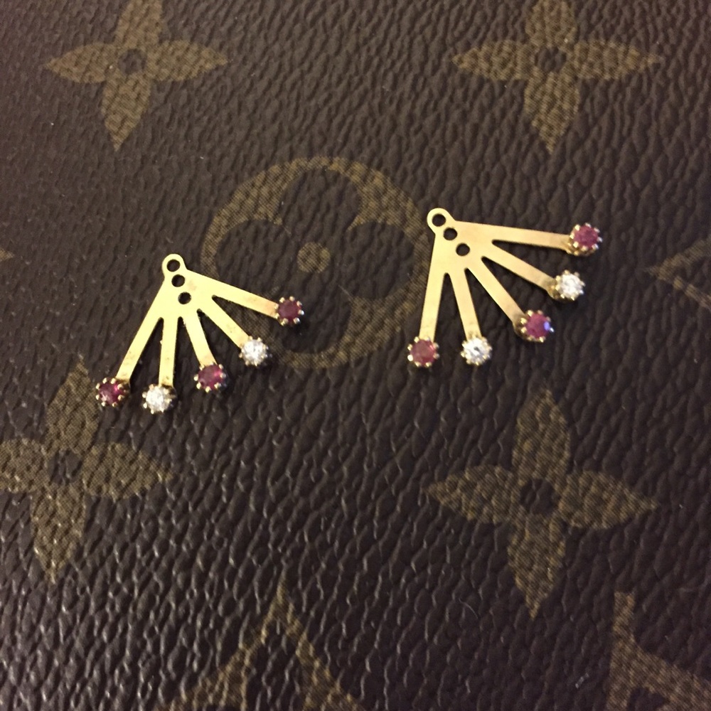 ANTIQUE 14K GOLD/RUBIES & WHITE SAPPHIRES JACKETS.